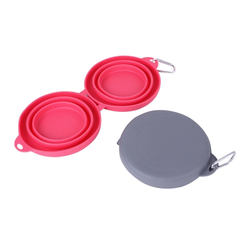 Rubber Foldable Double Pet Feeding Bowl - Image 7
